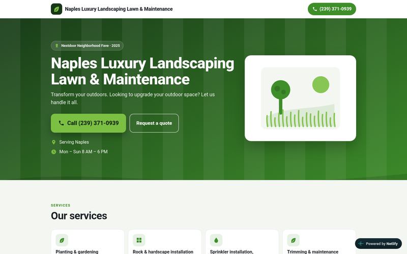 Naples Luxury Landscaping sample website